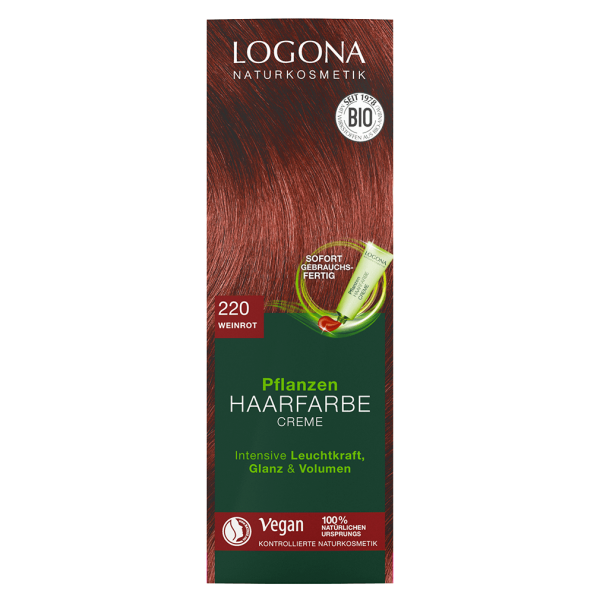 Logona Pflanzenhaarfarbe Creme 220 Weinrot