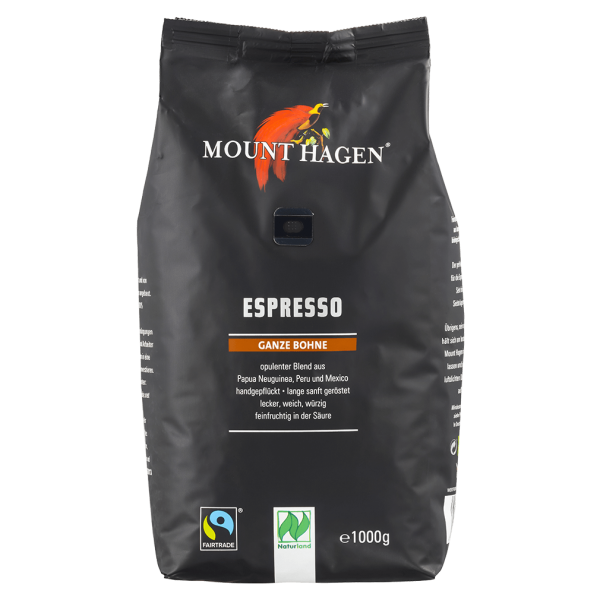 Mount Hagen Bio Espresso, ganze Bohnen, 1kg