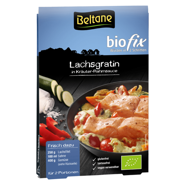Beltane Bio fix Lachsgratin