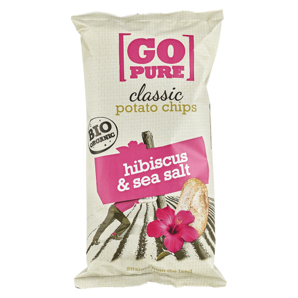 GoPure Bio Kartoffelchips mit Hibiskus und Meersalz