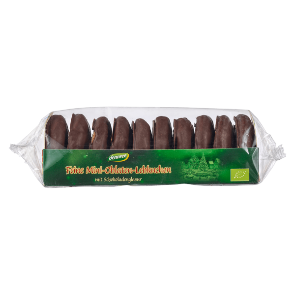 dennree Bio Feine Mini-Oblaten-Lebkuchen schokoliert MHD 10.01.2024