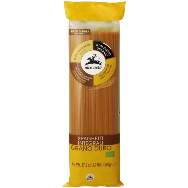 Alce Nero Bio Vollkornspaghetti aus Hartweizen, 500 g