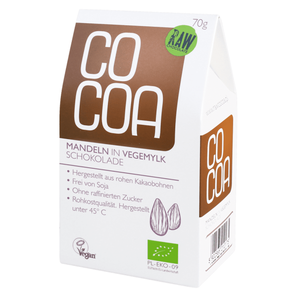 Cocoa Bio Mandeln in Vegemylk Schokolade, 70g MHD 30.05.2024