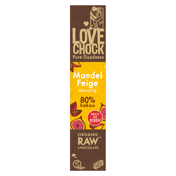 LOVECHOCK Bio Raw Mandel-Feige Schokoriegel