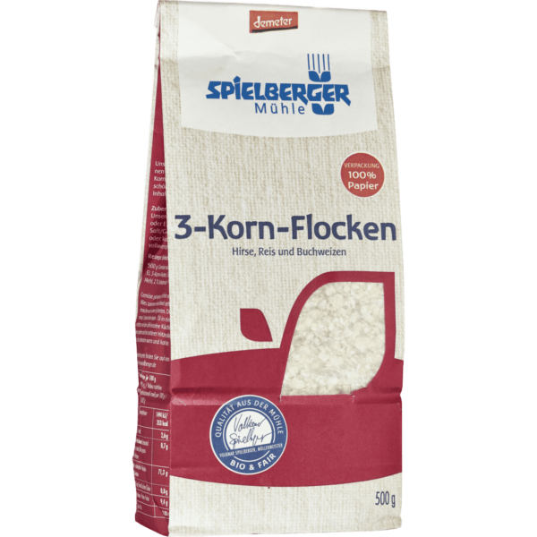 Spielberger Bio 3-Korn-Flocken, demeter