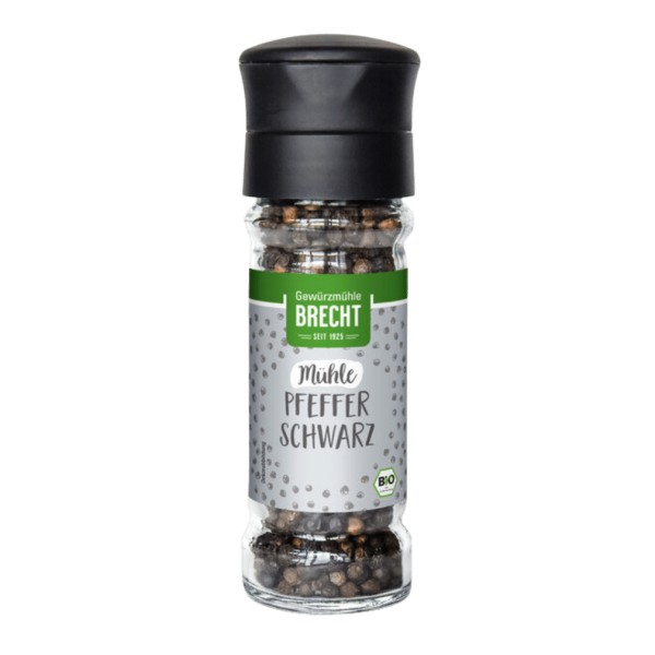 Gewürzmühle Brecht Bio Pfeffer schwarz, 40g Mühle