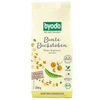 byodo Bio Buchstabennudeln bunt semola 250g byodo Bio Buchstabennudeln bunt semola 250g