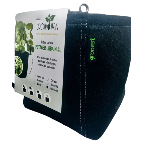 Gronest Grow-Win Urban-Gemüsegarten-Kit 4L Bio Basilikum