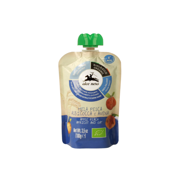 Alce Nero Bio Apfel-Pfirsich-Aprikosen-Hafer-Brei Baby Food