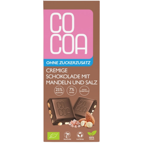 Cocoa Bio Cremige Schokolade mit Mandeln, 40g