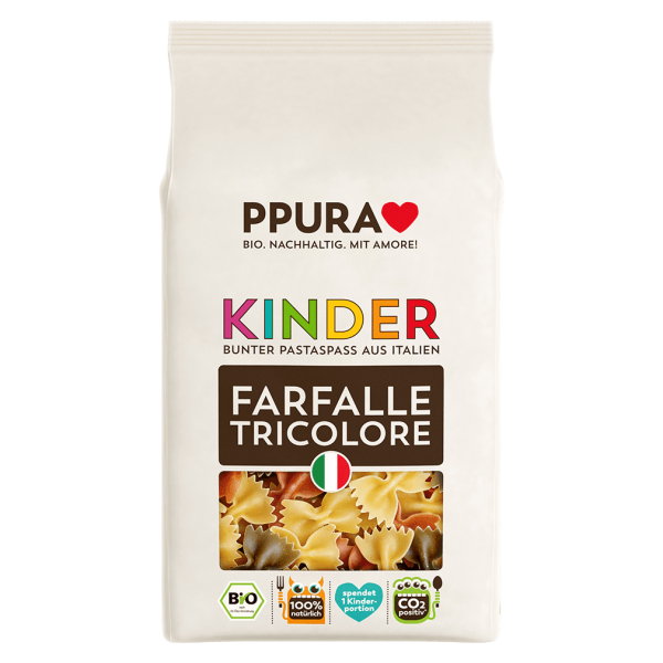 PPura Bio Kinder Farfalle Tricolore