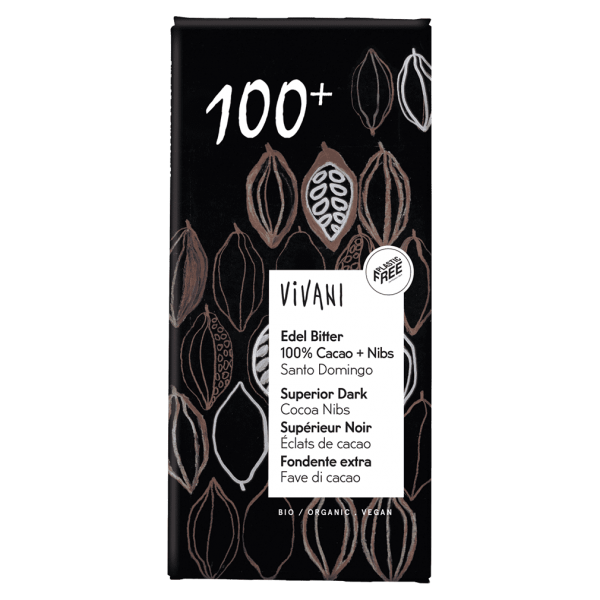 Vivani Bio Edel Bitter 100% Cacao Schokolade