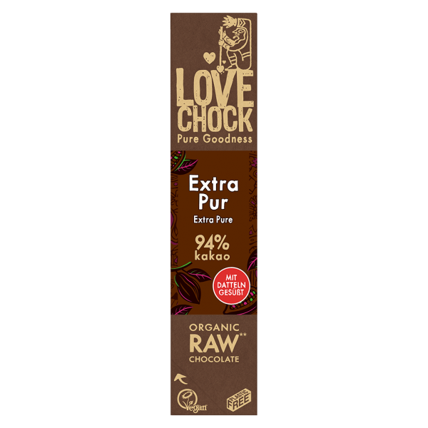 LOVECHOCK Bio Raw Extra Pur 94 % Schokoriegel