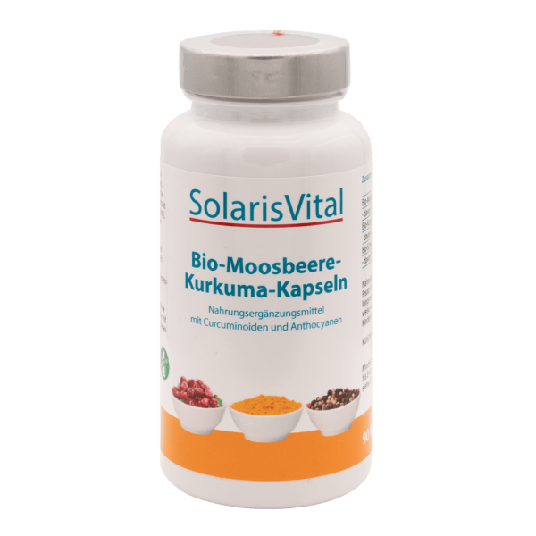 SolarisVital Bio Moosbeeren &amp; Curcumin Kapseln, 90 Stück MHD 31.07.2025