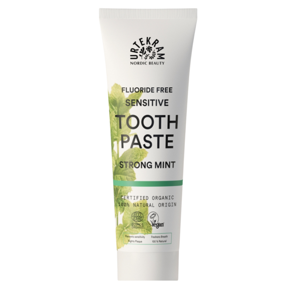 Urtekram Zahncreme Strong Mint sensitive ohne Fluorid, 75ml