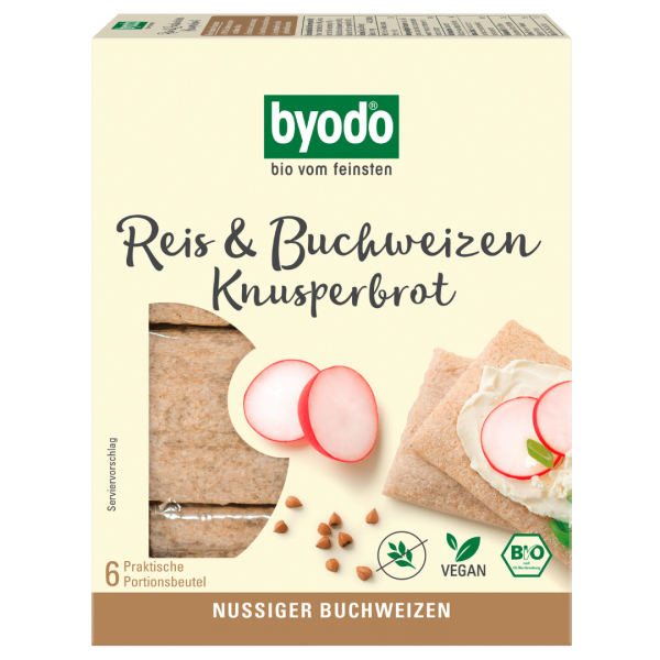 byodo Bio Reis &amp; Buchweizen Knusperbrot, 120 g
