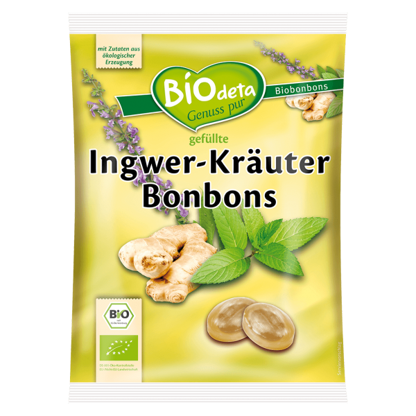 Biodeta Bio Ingwer-Kräuter Bonbons
