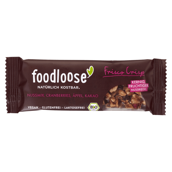 foodloose Bio Nussriegel Frisco Crisp MHD 01.12.2022