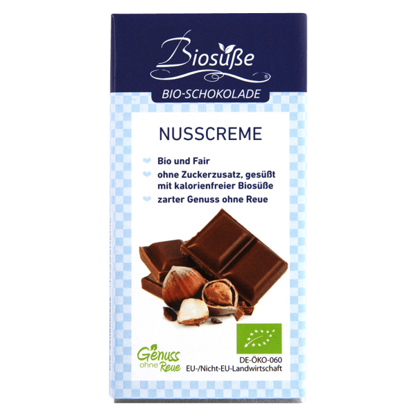 Biosüße Bio Schokolade Nusscreme MHD 07.08.2023