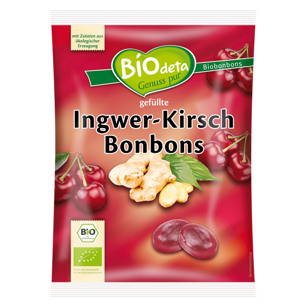 Biodeta Bio Ingwer-Kirsch Bonbons