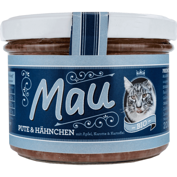 Wuff &amp; Mau Bio Katzenfutter Mau Pute &amp; Hähnchen