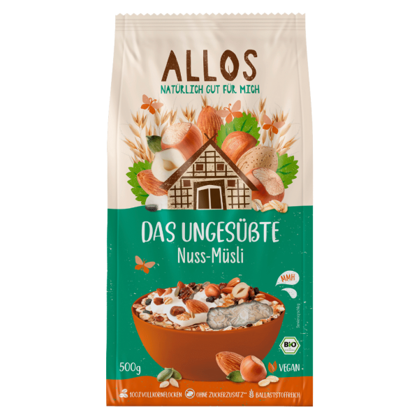 Allos Bio Das Ungesüßte Nuss-Müsli