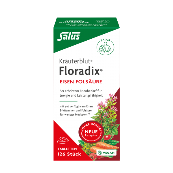 Salus Floradix Eisen Folsäure Tabletten, 84 Stk