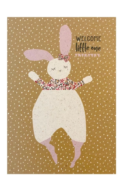 kikadu Geburtskarte Hase Millefleurs (10 St.)