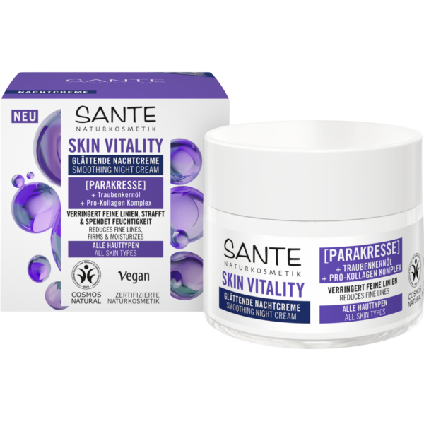 Sante Naturkosmetik Skin Vitality Glättende Nachtcreme Parakresse, 50 ml