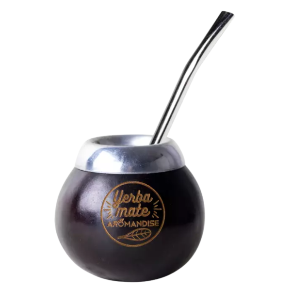 AROMANDISE Stroh und natürlichem Kürbis Tassedunkelbraune Farbe für Mate, 150ml