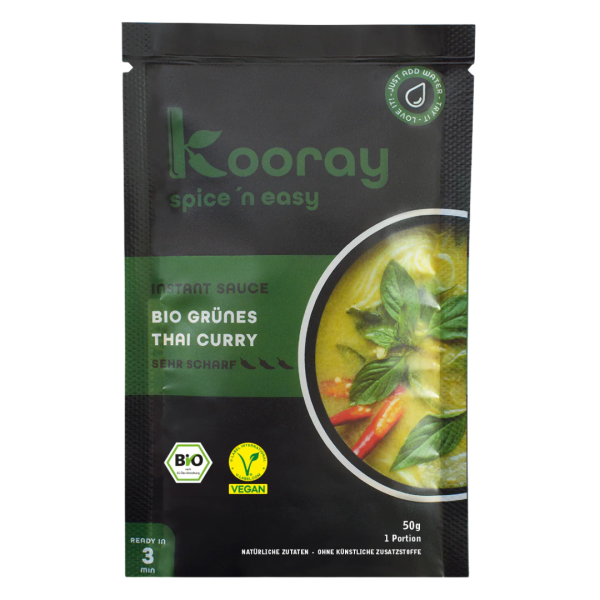 Kooray spice &#039;n easy Bio grünes Thai Curry, Instant Sauce