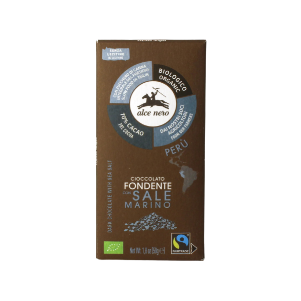 Alce Nero Bio Zartbitterschokolade mit Meersalz Fairtrade