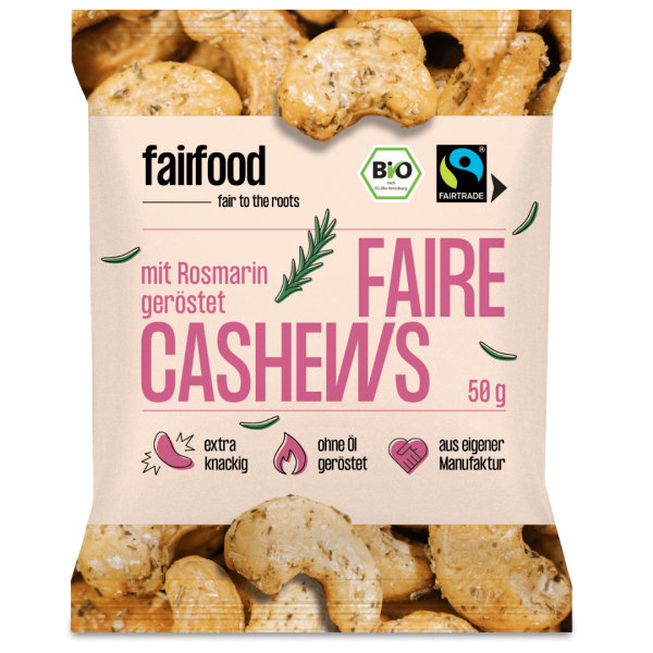 fairfood Bio Faire Cashews mit Rosmarin geröstetet