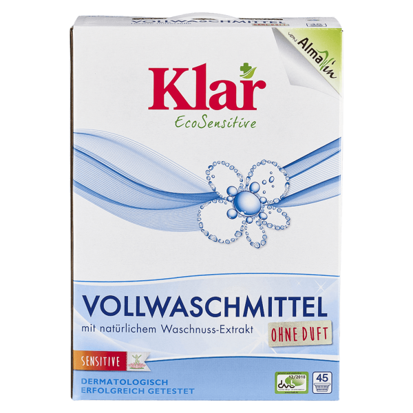 Klar Vollwaschmittel Pulver mit Waschnuss
