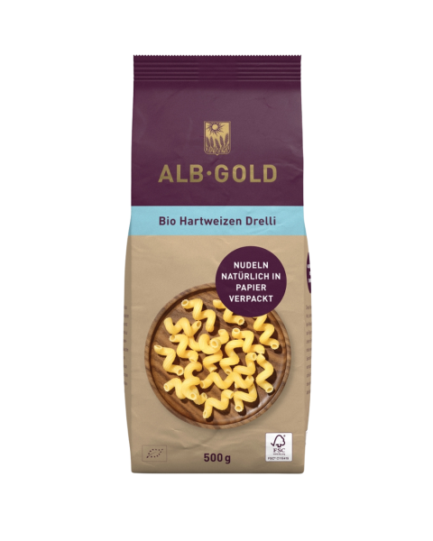 Alb-Gold Bio Hartweizen Pasta Drelli