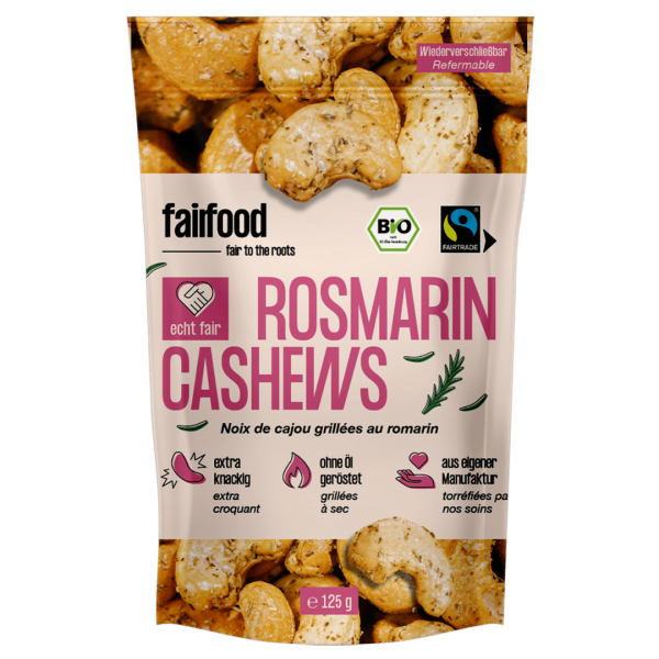 fairfood Bio Faire Cashews Rosmarin geröstet 125 g