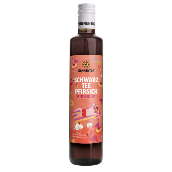 Sonnentor Bio Schwarztee-Pfirsich Eistee Sirup