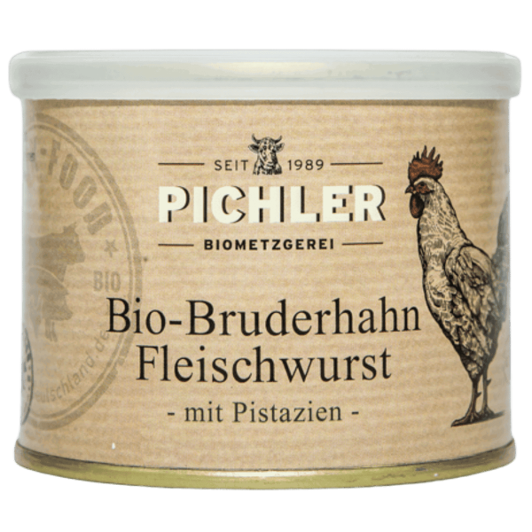 Pichler Bio Bruderhahn Fleischwurst Pistazie