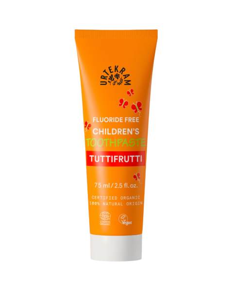 Urtekram Children&#039;s Toothpaste Tuttifrutti Fluoride Free, 75 ml