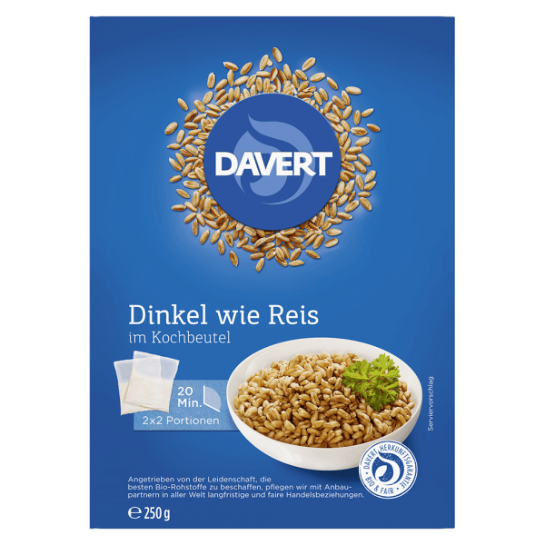 Davert Bio Zart Dinkel im Kochbeutel