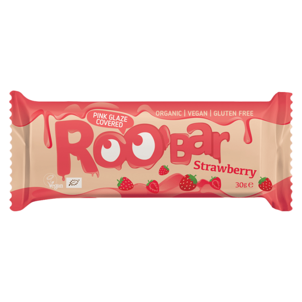 Roobar Bio Pink Chocolate Covered Strawberry Bar MHD 27.05.2024