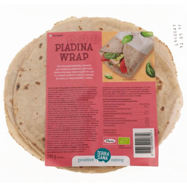 TerraSana Bio Piadina Wrap aus Weizenvollkornmehl