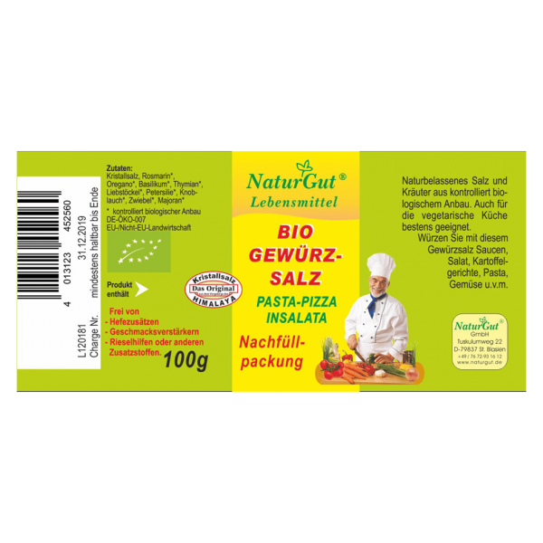 NaturGut Bio Pasta Pizza Insalata, Gewürzsalz