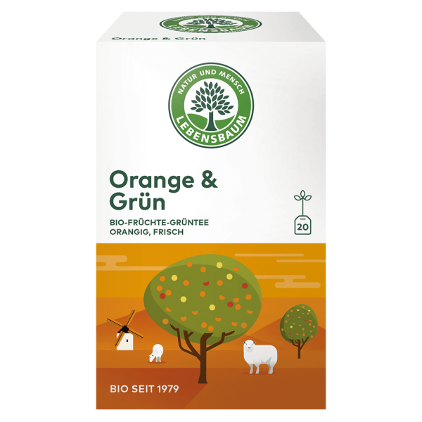 Lebensbaum Bio Orange &amp; Grün Tee, 30g