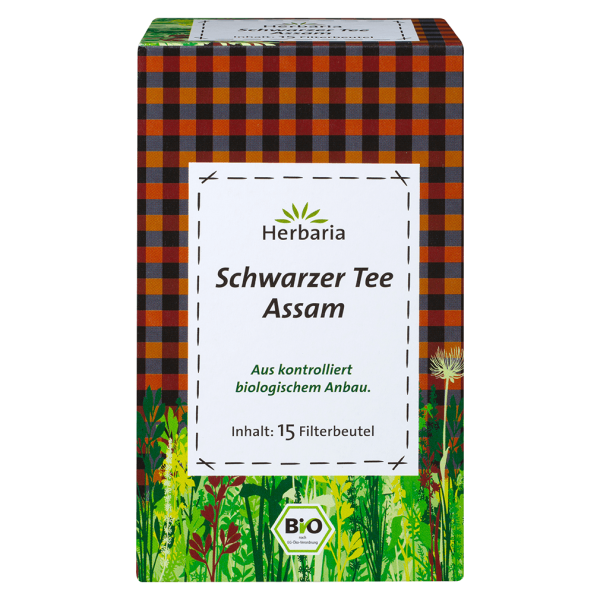 Herbaria Bio Assam Schwarzer Tee, 15 Filterbeutel