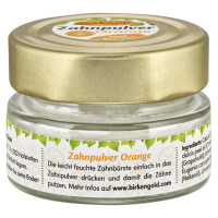 Birkengold Zahnpulver Orange im Glas, 30 gr Birkengold Zahnpulver Orange im Glas, 30 gr