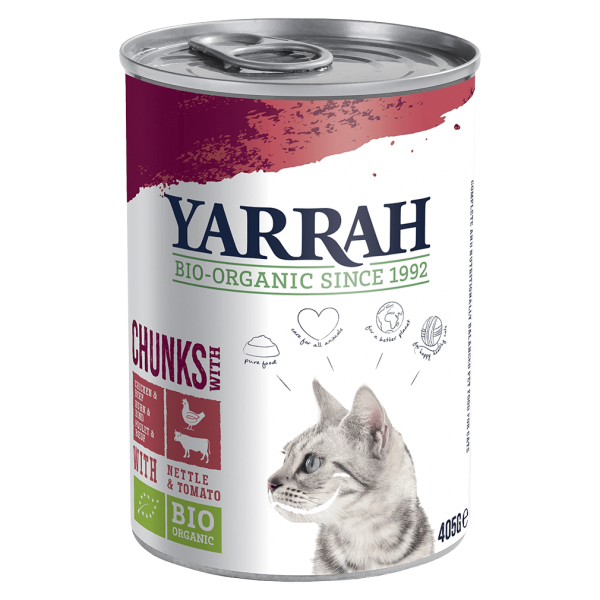 Yarrah Bio Katzenfutter Bröckchen Huhn &amp; Rind