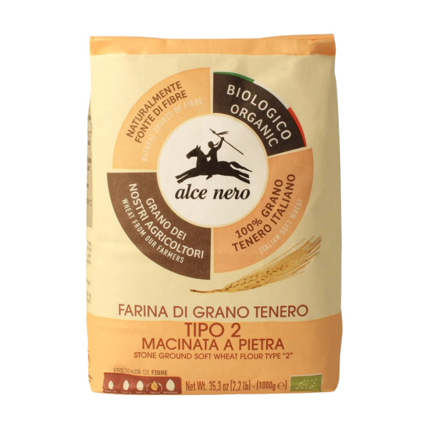 Alce Nero Bio Steingemahlenes Weizenmehl Typ 2, 1000g