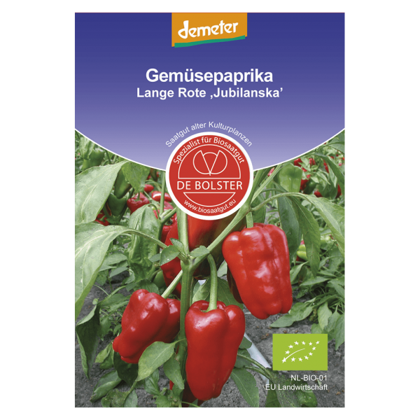 DE Bolster Bio Gemüsepaprika, Lange Rote Jubilanska MHD 31.12.2023