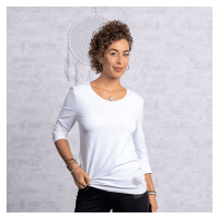 Spirit of Om Shirt Silbergarn 3/4 Arm Rundhals Spirit of Om Shirt Silbergarn 3/4 Arm Rundhals